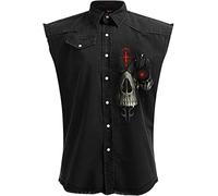 Spiral - Dark Death - Sleeveless Stone Washed Worker Black - L