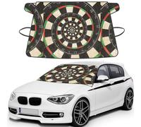 Spiral Dart Board Droste, Car Windshield Cover, Protective Windscreen Cover - Snow Ice Sun UV Dust Water Resistant - Fit for Most Cars