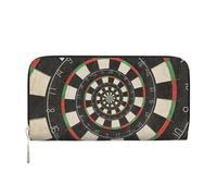 Spiral Dart Board Droste, PU Leather Wallets Large Capacity Clutch Wallet for Men Women