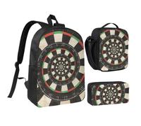 Spiral Dart Board Droste,Student Backpack,Lunch Bag,Pencil Case 3 Piece Set
