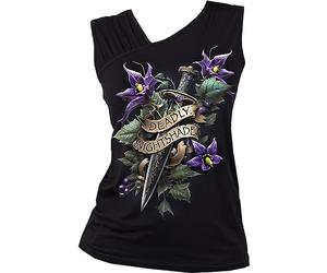 Spiral - Deadly Nightshade - Gathered Shoulder Slant Vest Black - M