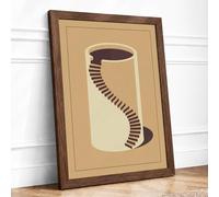 Spiral Descent Minimalist Framed Wall Art Print A4 (29.7×21cm) Walnut, Wall Decor for Living Room, Bedroom, Office & Home, Ready to Hang, Art Gift
