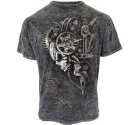 Spiral - Diesel Punk - Acid Wash T-Shirt - M Black