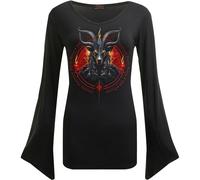 Spiral Direct BAPHOMET - V Neck Goth Sleeve Top Black - XL - Digital - Digital