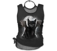 Spiral Direct BAT CAT 2in1 Neck Tie Mesh Top/Kitten/Cute/Vampire/Goth/Darkwear