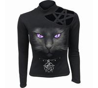 Spiral Direct BLACK CAT - Pentagram Shoulder Longsleeve Top - S - Digital - Digital