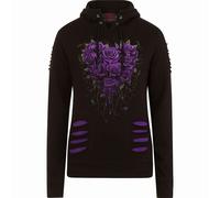Spiral Direct BLEEDING HEART - Large Hood Ripped Hoody Purple-Black - M - Digital - Digital