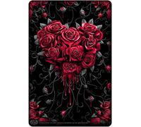 Spiral Direct Bleeding Heart Metal Card (One Size) (Black/Red)