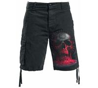 Spiral Direct BLEEDING SOULS Vintage Cargo Shorts Black/Skull/Goth/Blood