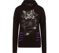 Spiral Direct BRIGHT EYES - Large Hood Ripped Hoody Purple-Black - M - Screen - Screen