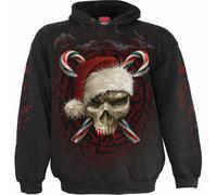 Spiral Direct Candy Cane Santa Hoodie in Black | Size: Medium Spiral Direct Black M