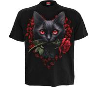 Spiral Direct CAT'S LOVE - Front Print T-Shirt Black - M - Digital - Digital
