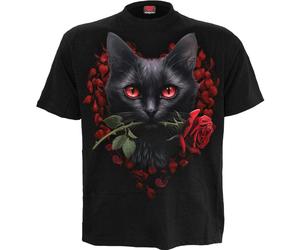 Spiral Direct CAT'S LOVE - Front Print T-Shirt Black - XXL - Screen - Screen