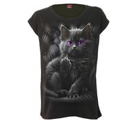 Spiral Direct CATTITUDE - Turnup Sleeve Loosefit Tee - XXL - Screen - Screen