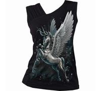 Spiral Direct CELESTIAL - Gathered Shoulder Slant Vest Black - L - Digital - Digital