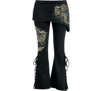 Spiral Direct CELTIC DRAGON - 2in1 Boot-Cut Leggings with Micro Slant Skirt - L