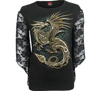 Spiral Direct CELTIC DRAGON - Rose Lace Sleeve Top - M - Screen - Screen