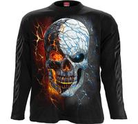 Spiral Direct DIVIDED SOUL LONG SLEEVE T-Shirt Biker Goth Skull Soul Reaper Fire