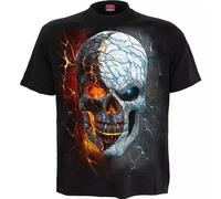 SPIRAL DIRECT DIVIDED SOUL T-Shirt,Reaper Biker Skull Wise Gothic Fire Top Tee