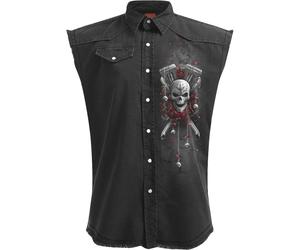 Spiral Direct DOTD BIKERS - Sleeveless Stone Washed Worker Black - 4XL