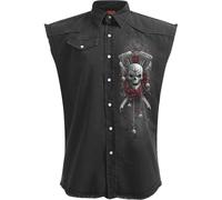 Spiral Direct DOTD BIKERS - Sleeveless Stone Washed Worker Black - L