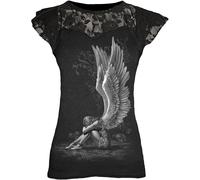 Spiral Direct ENSLAVED ANGEL Top Goth Rose Ladies Angel Rock Metal Tee
