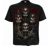 Spiral Direct Faces of Goth Skeleton Skull Pentagram Rock Music T Shirt D105M101