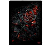Spiral Direct Fleece Burnt Rose Blanket (200cm x 150cm) (Black/Red)