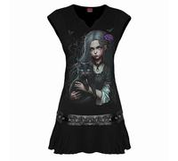 Spiral Direct GOTH FAMILIAR - Stud Waist Mini Dress Black - M - Digital