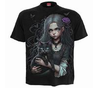 SPIRAL DIRECT GOTH FAMILIAR T Shirt CatGothWitchCuteFunnyFamiliar Top/Tee