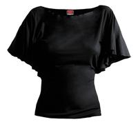 Spiral Direct GOTHIC ELEGANCE - Boat Neck Bat Sleeve Top Black - XXL - SPI - DELETE_VALUE