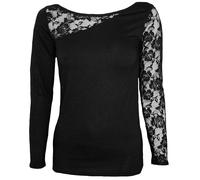 Spiral Direct GOTHIC ELEGANCE - Lace One Shoulder Top Black - XL - SPI - DELETE_VALUE