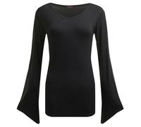 Spiral Direct GOTHIC ELEGANCE - V Neck Goth Sleeve Top Black - XL - SPI - SPI