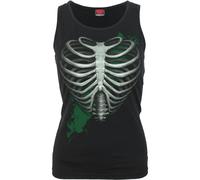 Spiral Direct HEART RIBS - GLOW IN THE DARK - Razor Back Top Black - XL