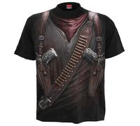 Spiral Direct HOLSTER WRAP T Shirt/Skeleton/Skull/Biker/Gun/Cowboy/GothTop/Tee