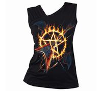 Spiral Direct HOT METAL - Gathered Shoulder Slant Vest Black - L - Digital - Digital