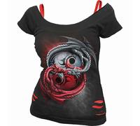 Spiral Direct INFINITY DRAGONS - 2in1 Red Ripped Top Black - XL - Digital - Digital