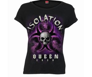 Spiral Direct ISOLATION QUEEN - Boatneck Cap Sleeve Top Black - S - Screen - Screen