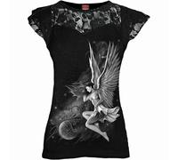 Spiral Direct LUCID DREAMS - Lace Layered Cap Sleeve Top Black - 3XL - Digital - Digital