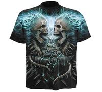 Spiral T-Shirt Flaming Spine - Allover - Black - S