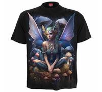 SPIRAL DIRECT MAGICAL Front Print T-Shirt Biker Angel Wings FairyTattoo Top