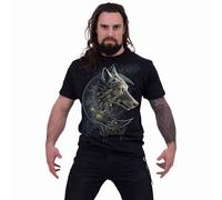 Spiral Direct Men's Celtic Wolf Back Print T-Shirt in Black | Size: Large Spiral Direct Black L