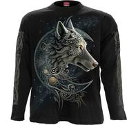 Spiral Direct Men's Celtic Wolf Long-Sleeved T-Shirt in Black | Size: 2XL Spiral Direct Black 2XL