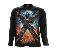 Spiral Direct Men's Crossed Over Long-Sleeved T-Shirt in Black | Size: XL Spiral Direct Black XL