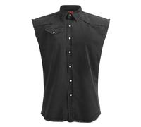 Spiral Direct Men's Double Death Stone Wash Sleeveless Shirt in Black | Size: Medium Spiral Direct Black M