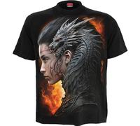 Spiral Direct Men's Draco Queen Back Print T-Shirt in Black | Size: Large Spiral Direct Black L