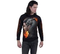 Spiral Direct Men's Draco Queen Back & Sleeve Print Long-Sleeved T-Shirt in Black | Size: Large Spiral Direct Black L