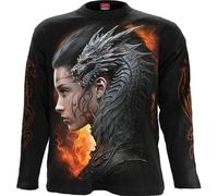 Spiral Direct Men's Draco Queen Long-Sleeved T-Shirt in Black | Size: 2XL Spiral Direct Black 2XL