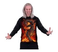 Spiral Direct Men's Draconis Back & Sleeve Print Long-Sleeved T-Shirt in Black | Size: 2XL Spiral Direct Black 2XL