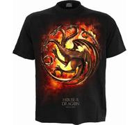 Spiral Direct Men's Dragon Flames House Of The Dragon T-Shirt in Black | Size: Medium Spiral Direct Black M